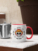 Tasse Comic Motivtasse One Piece rot Tasse mit Spruch "One Piece - One Day"