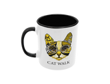Tasse Tiertasse Katzentasse Katze mit Spruch "Cat Walk"