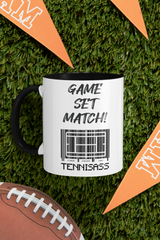 Tasse Sport oder Fan Tasse Tennis Tennisass "Game-Set-Match"