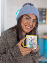 Tasse Einhorntasse Kindertasse Einhorn pink Tasse mit Spruch Ride the Rainbow