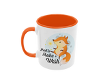 Tasse Kindertasse Fuchs Tasse mit Spruch "Make A Wish"
