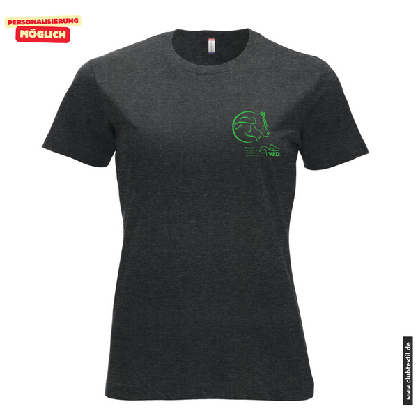 Clique NEW CLASSIC-T - Damen - Anthracite Melange - VFD e.V. - Bleibach