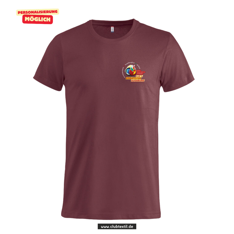 Clique BASIC-T Herren - bordeaux - V 2 -  Feuerwehrverband Augsburg
