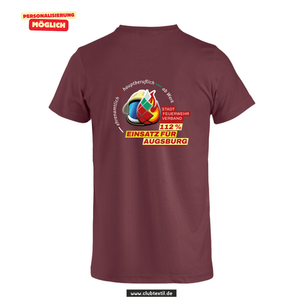 Clique BASIC-T Herren - bordeaux - V 1 -  Feuerwehrverband Augsburg