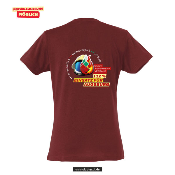 Clique BASIC-T Damen - bordeaux - V 1 - Feuerwehrverband Augsburg