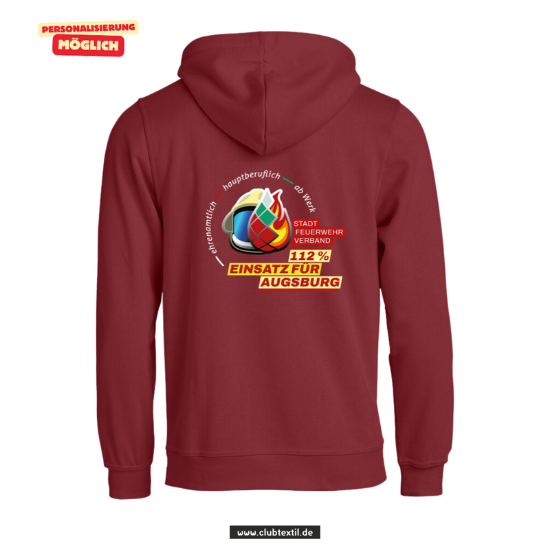 Clique BASIC Hoody - Unisex - bordeaux - V 1 - Feuerwehrverband Augsburg