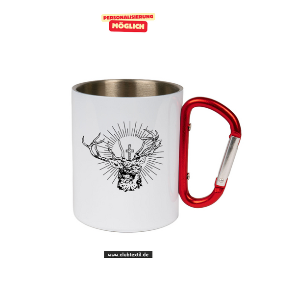 CT Edelstahl-Tasse mit Karabiner Trek - weiß - SG Hubertus Oberschweinbach