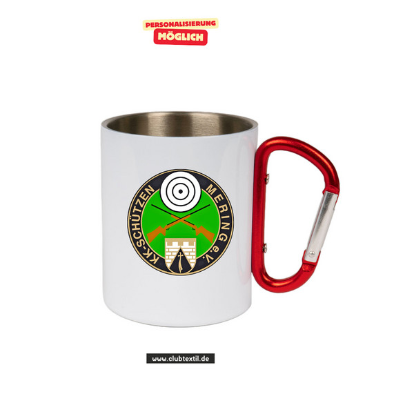 CT Edelstahl-Tasse mit Karabiner Trek - weiß - KK-Schützen Mering e.V.