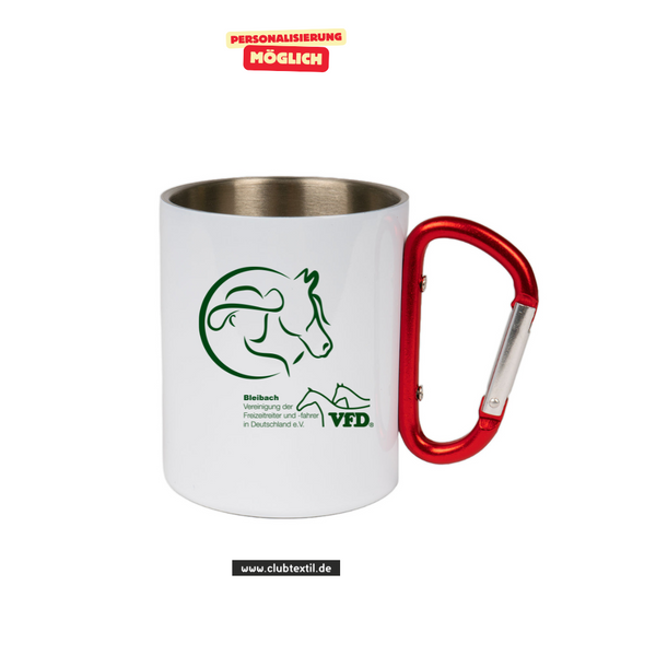 CT Edelstahl-Tasse mit Karabiner Trek - weiß - VFD e.V. - Bleibach