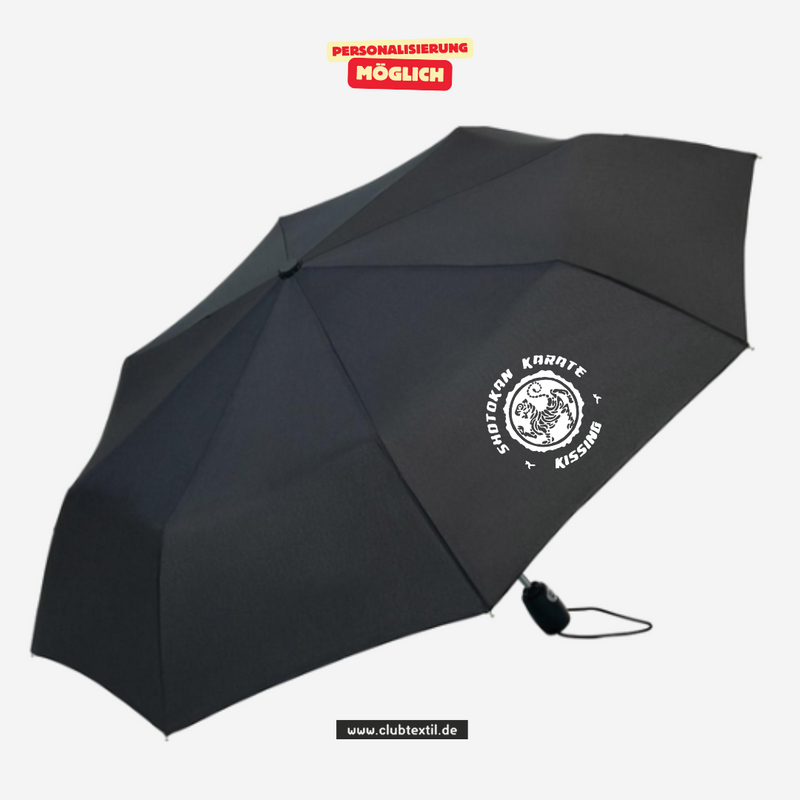 FARE Mini-Taschenschirm - schwarz - Kissinger SC e.V. - Karate