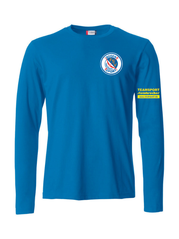 Clique BASIC-T L/S Herren - royalblau - FSV Bogensport Inningen