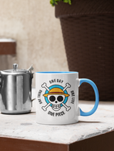 Tasse Comic Motivtasse One Piece hellblau Tasse mit Spruch "One Piece - One Day"