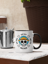 Tasse Comic Motivtasse One Piece hellblau Tasse mit Spruch "One Piece - One Day"