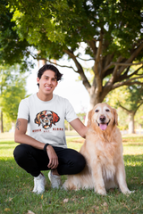 T-Shirt Unisex Hunde T-Shirt Golden Retriever mit Spruch "Never Walk Alone"
