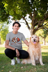 T-Shirt Unisex Hunde T-Shirt Golden Retriever mit Spruch "Never Walk Alone"