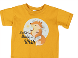 T-Shirt Kinder Kinder T-Shirt Fuchs mit Spruch "Make a Wish" 3 Farbstellungen