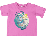 T-Shirt Kinder Kinder T-Shirt Einhorn Blue mit Spruch "Ride The Rainbow" 3 Farbstellungen