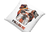 Kissen Hunde Motivkissen Bulldoge mit Spruch "Follow Me"