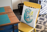 Kissen Kinder Motivkissen Einhorn Blue mit Spruch "Ride The Rainbow"