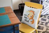 Kissen Kinder Motivkissen Fuchs mit Spruch "Make a Wish"