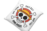Kissen Comic Motivkissen One Piece rot mit Spruch "One Piece - One Day"
