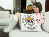 Kissen Comic Motivkissen One Piece rosa mit Spruch "One Piece - One Day"