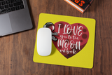 Mousepad Liebe Mousepad für Verliebte mit Spruch "I Love you to the Moon"