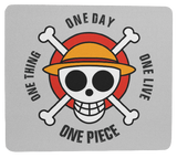 Mousepad Comic One Piece rot Mousepad mit Spruch "One Piece - One Day"
