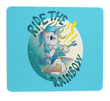 Mousepad Kinder Mousepad Einhorn Blue mit Spruch "Ride The Rainbow"