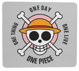 Mousepad Comic One Piece rosa Mousepad mit Spruch "One Piece - One Day"