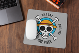 Mousepad Comic One Piece hellblau Mousepad mit Spruch "One Piece - One Day"