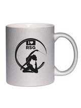 CT Glitzer-Tasse "I love RSG" - Tänzerin kniend - silber