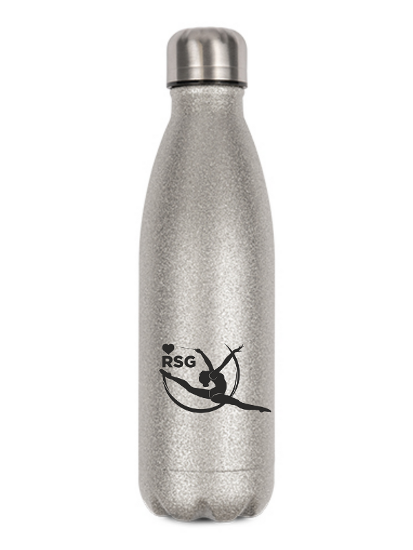 CT Glitzer-Thermoflasche "I love RSG" - Tänzerin springend - silber