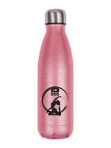 CT Glitzer-Thermoflasche "I love RSG" - Tänzerin kniend - rosa