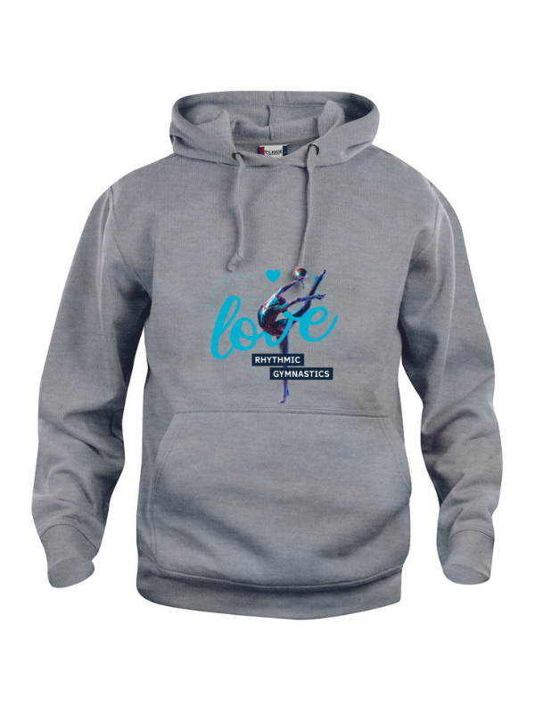 Clique BASIC Hoody Kinder grau mit Love Logo türkis
