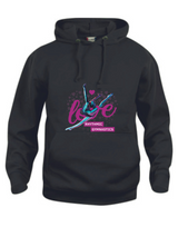 Clique BASIC Hoody Unisex schwarz mit Love Logo