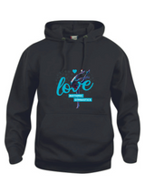 Clique BASIC Hoody Kinder schwarz mit Love Logo türkis