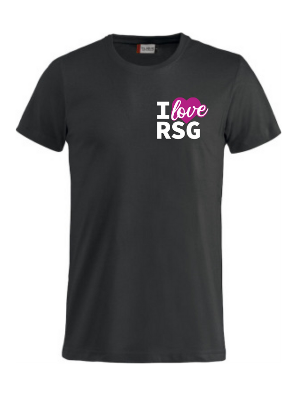 Clique BASIC-T Kinder schwarz mit Love Logo türkis