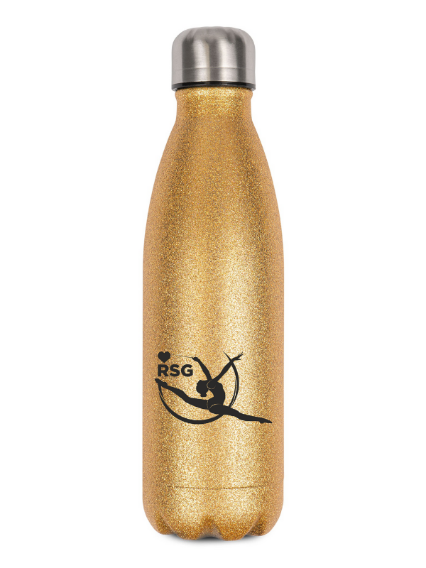 CT Glitzer-Thermoflasche "I love RSG" -Tänzerin springend - gold