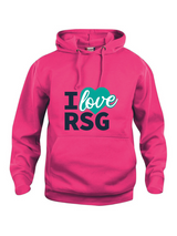 Clique BASIC Hoody Kinder pink mit Logo türkis