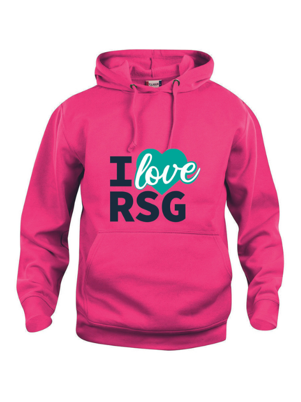 Clique BASIC Hoody Kinder pink mit Logo türkis