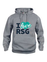 Clique BASIC Hoody Kinder grau mit Logo türkis