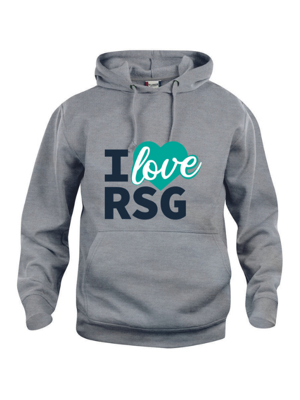 Clique BASIC Hoody Kinder grau mit Logo türkis
