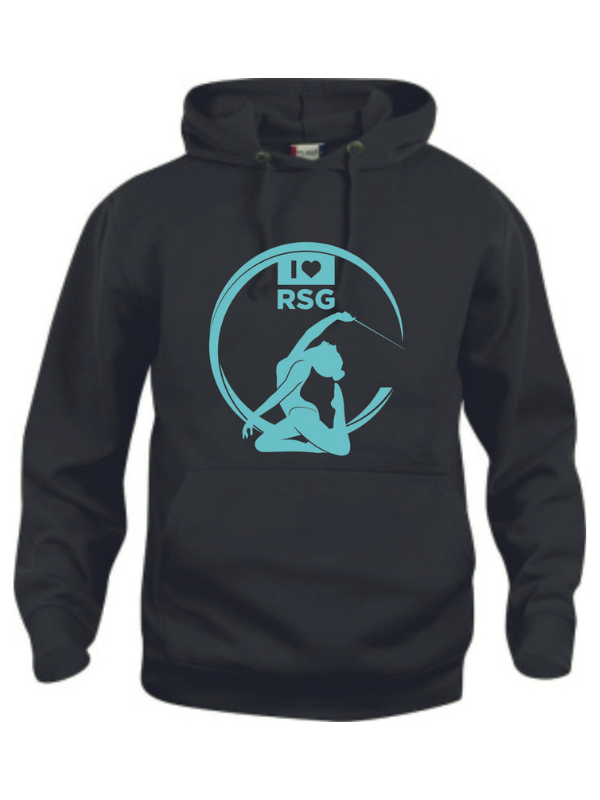 Clique BASIC Hoody Kinder schwarz Tänzerin kniend türkis