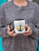 Tasse Hobby Motivtasse Yoga Tree Of Life Tasse mit Spruch "No Tree No Life" Lebensbaum