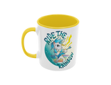 Tasse Einhorntasse Kindertasse Einhorn blue Tasse mit Spruch Ride the Rainbow